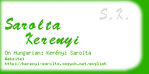sarolta kerenyi business card